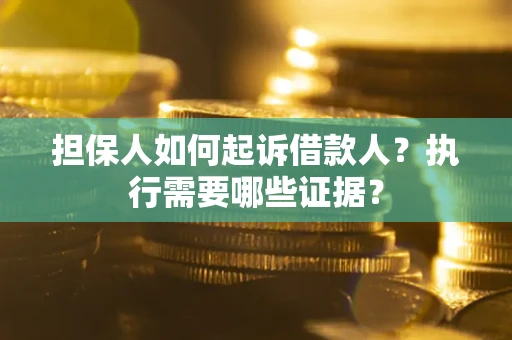 武汉担保人如何起诉借款人？执行需要哪些证据？