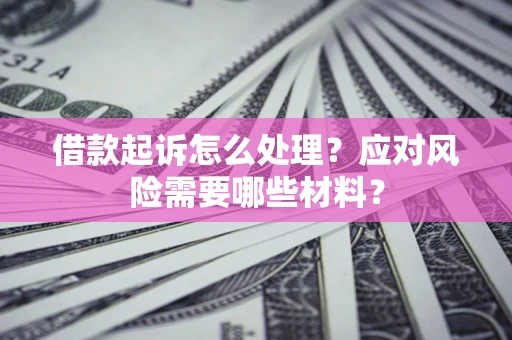 武汉借款起诉怎么处理？应对风险需要哪些材料？