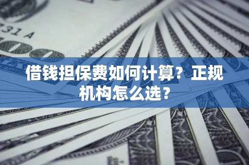 武汉借钱担保费如何计算？正规机构怎么选？