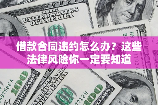 武汉借款合同违约怎么办？这些法律风险你一定要知道