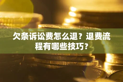 武汉欠条诉讼费怎么退？退费流程有哪些技巧？