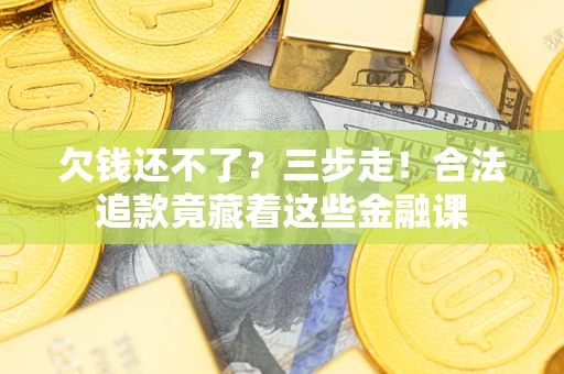 武汉欠钱还不了？三步走！合法追款竟藏着这些金融课